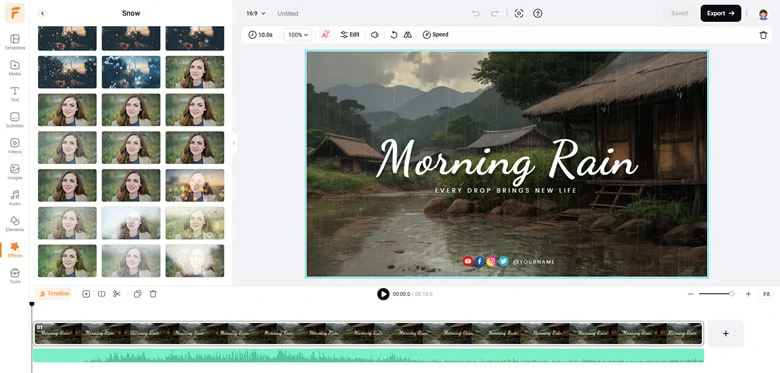 FlexClip - The Best Video Editor to Find and Add Rain Effect