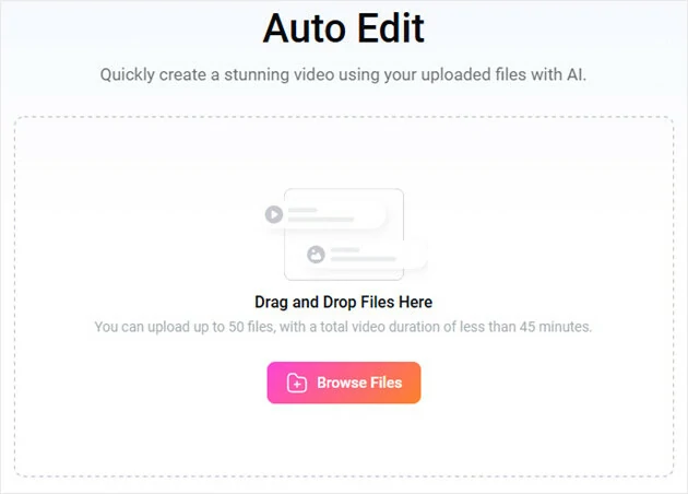 Access FlexClip's Auto Edit and Upload Your Resources