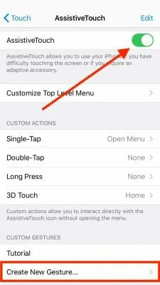 Enable the AssistiveTouch Feature