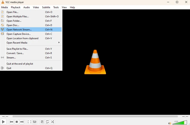 VLC Open Network Stream Option