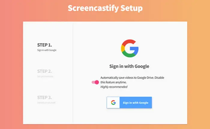 ScreencastifyをGoogleアカウントでログイン