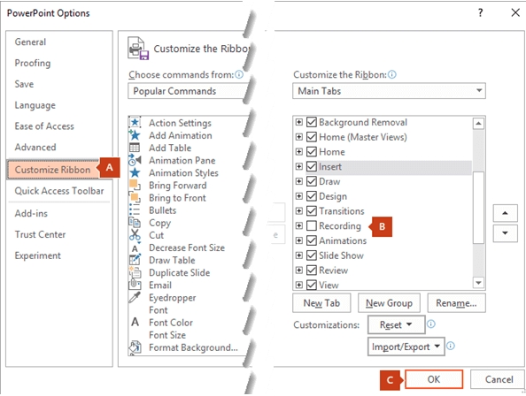 Record Presentation with Microsoft