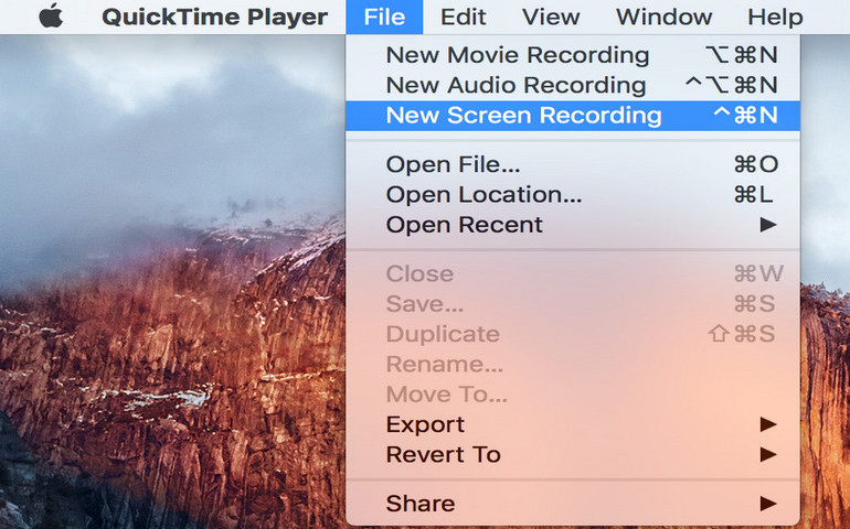 Free Screen Recording Software No Watermark - QuickTime 