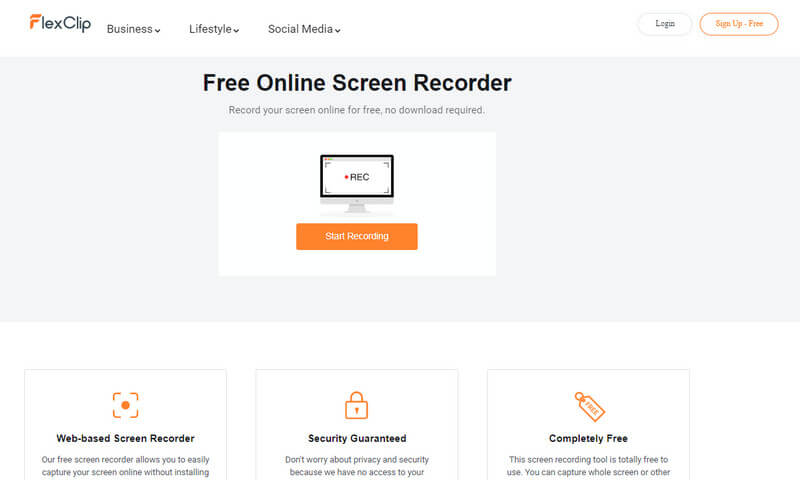 FlexClip Best Free No Lag Screen Recorder.