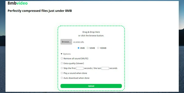 压缩任何视频文件到8MB以下的8MB视频在线