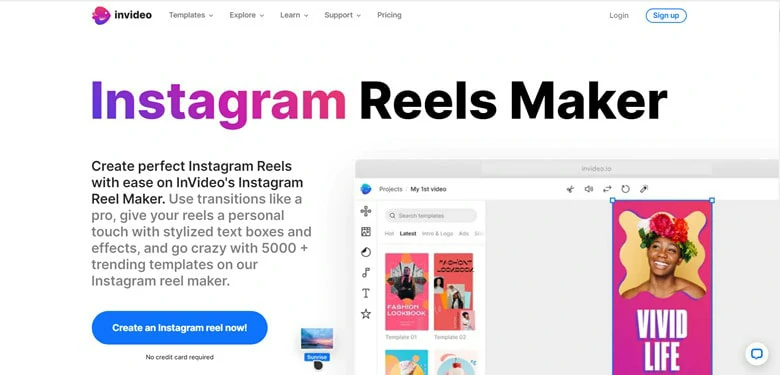An Easy Instagram Reel Maker Online - Invideo