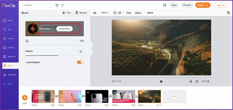 How to Add Audio to Video Online - Step 2