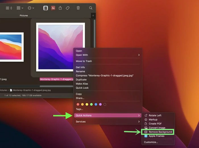 Remove Image Background Using Quick Actions in Finder