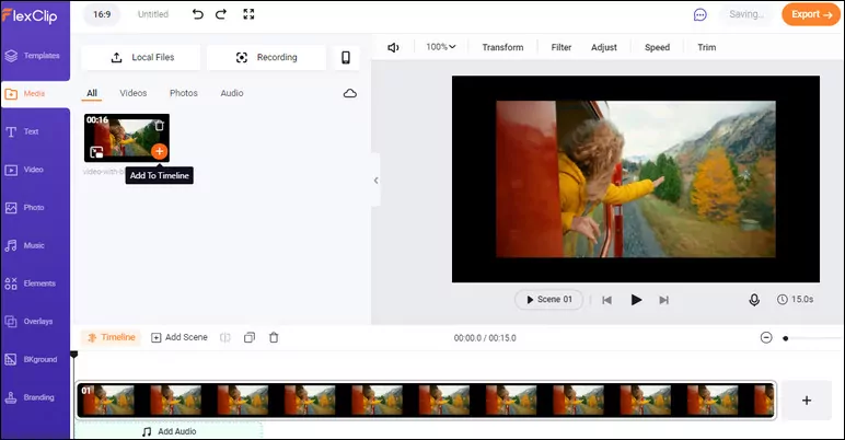 Remove Black Bars from Video with FlexClip - Upload