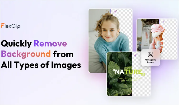 FlexClip's AI BG Remover for Removing Checkered Background