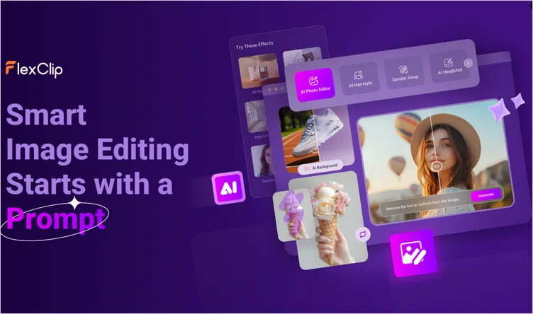 FlexClip's AI Photo Editor for Replacing Checkered Background