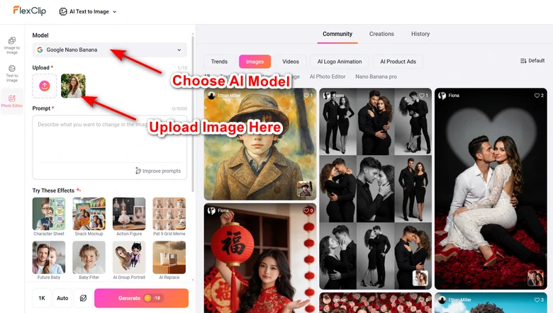 Select AI Model/Upload Images