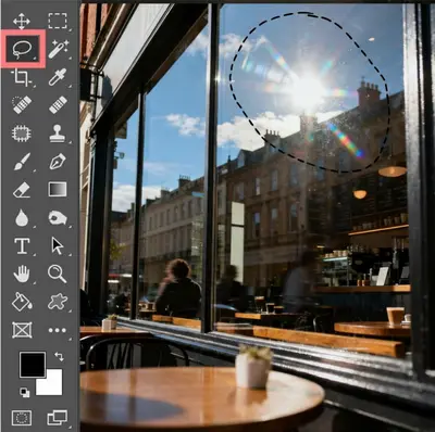 反射部分を選択