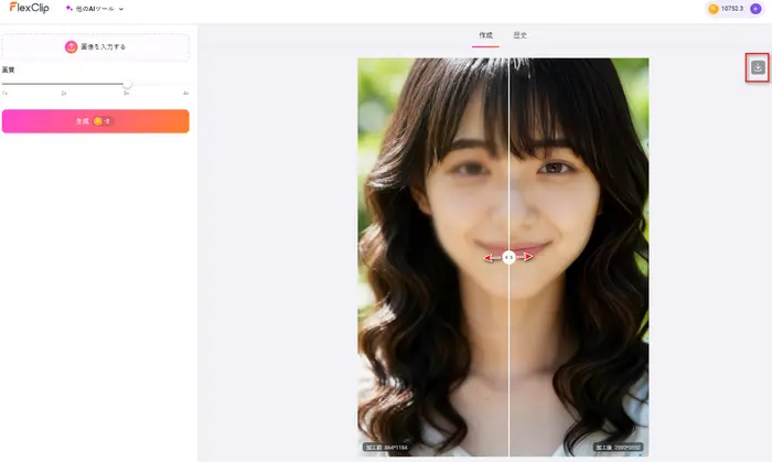 処理された画像をダウンロード