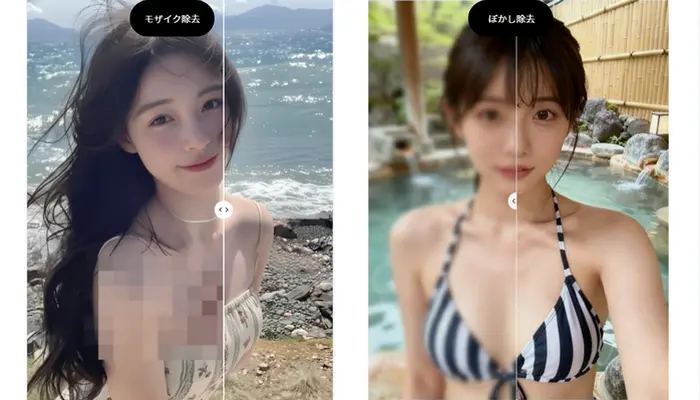 モザイク除去とぼかし除去の違い