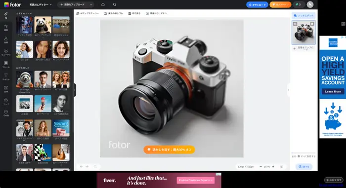Fotorでぼかしを消す対比図