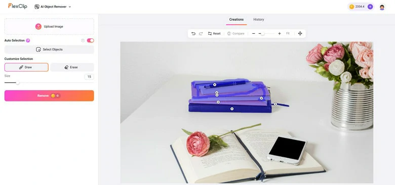 Upload Your Photo and Select the Unwanted Object Area