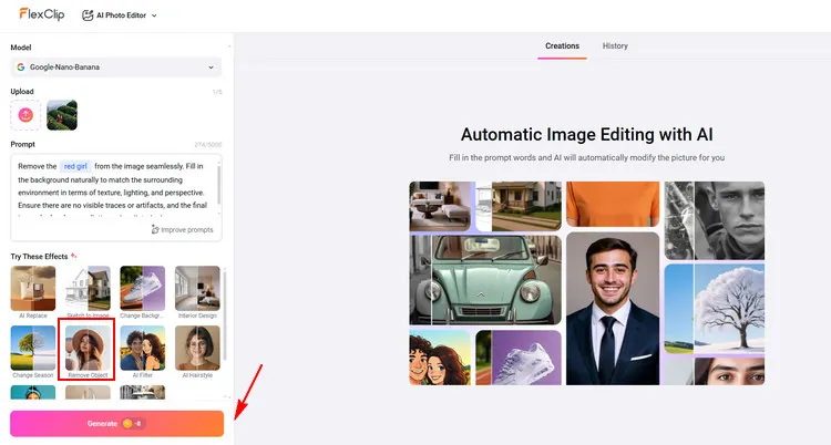 Remove Person from Photo - FlexClip