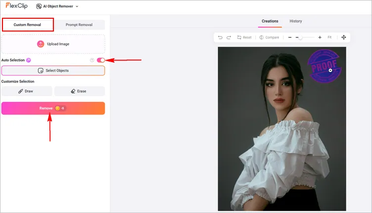 Remove Proof from Photo Online: Custom Removal