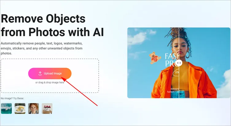Remove Proof from Photo Online: Upload Images