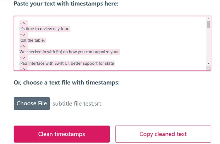 Clean Timestamps from Transcripts with TimeWipe