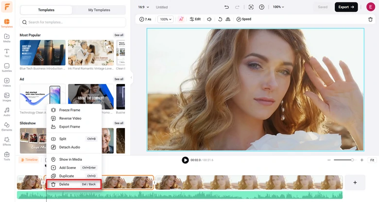 Delete Unwanted Part in Video