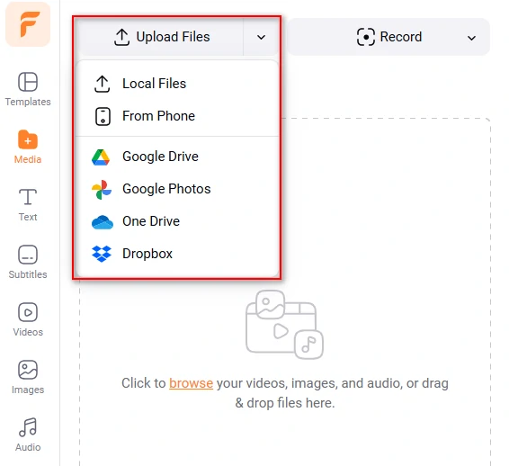 Upload a Video to FlexClip's Timeline