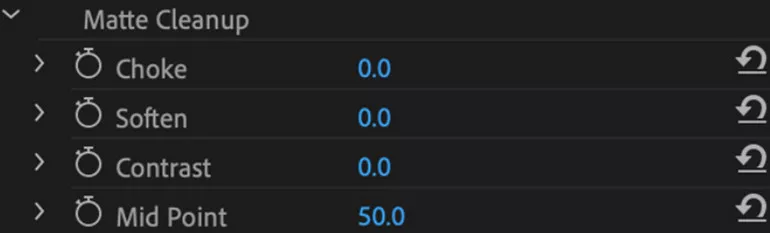 Remove Background from Video in Premiere Pro - Matte Cleanup Settings