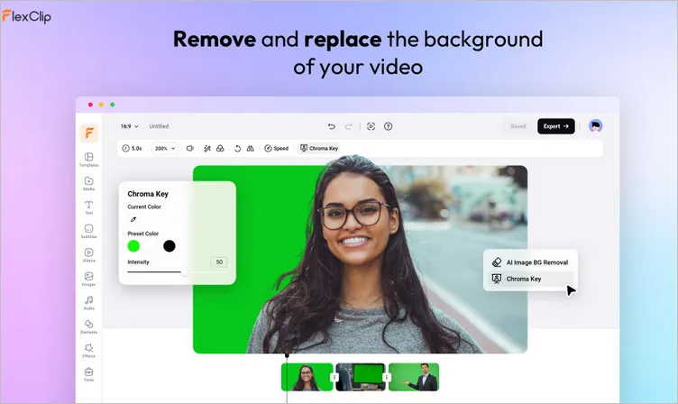Quick Video Background Removal/Changing Tool - FlexClip