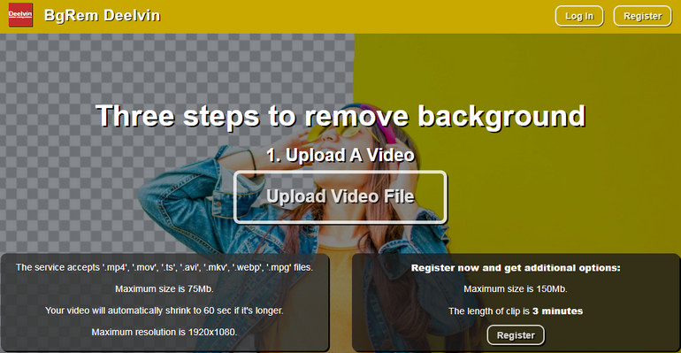 Remove Background from a Video with Bgrem Deelvin - Step 1