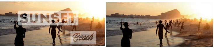 Before and After Comparison of Transparent Watermarked Photo