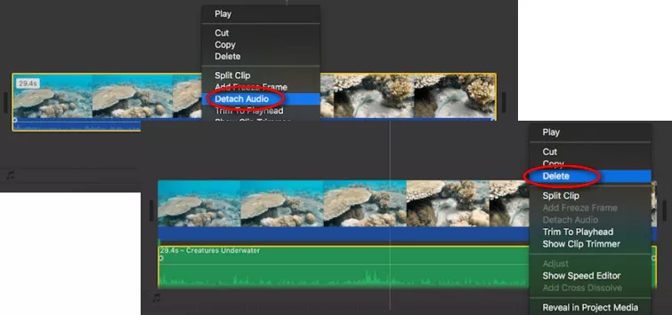 Replace Audio in Video with iMovie on Mac - Delete