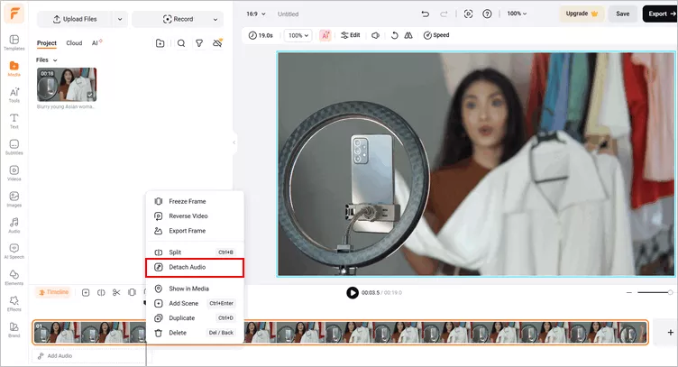 Replace an Audio Section in a Video - Detach the Audio