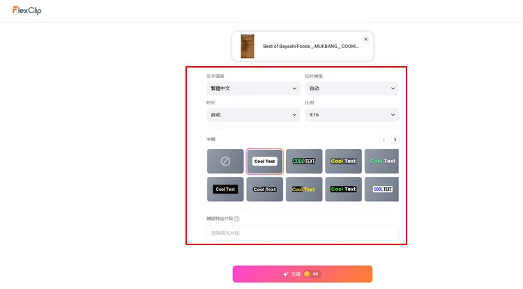 设置页面 - FlexClip