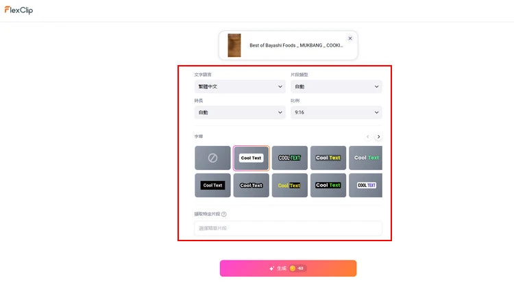 設定頁面 — FlexClip