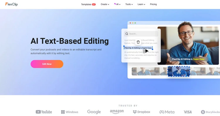 AI Text-based Editing Feature - FlexClip