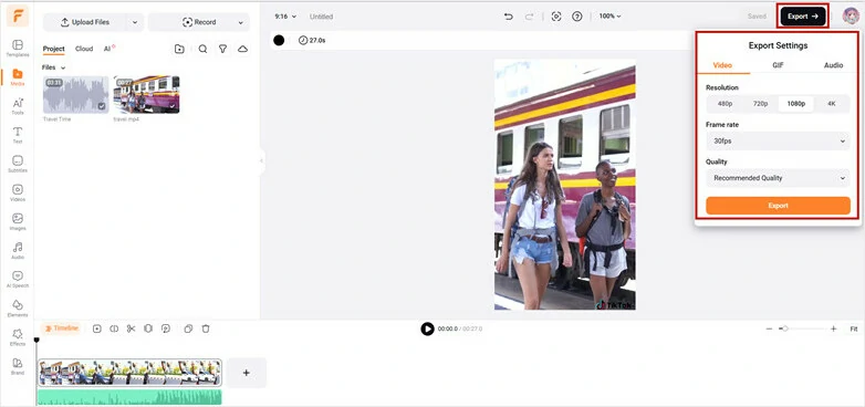 Download and Share Cropped Video on TikTok