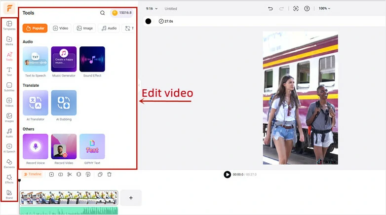 Enhance Cropped Video in FlexClip