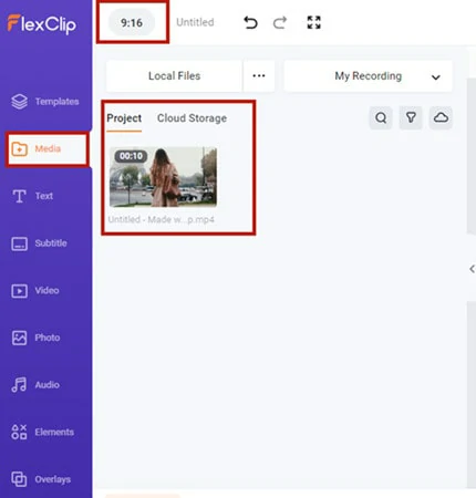 Upload the Video You Want to Resize to FlexClip