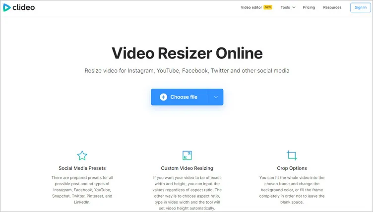 Online YouTube Video Resizer - Clideo