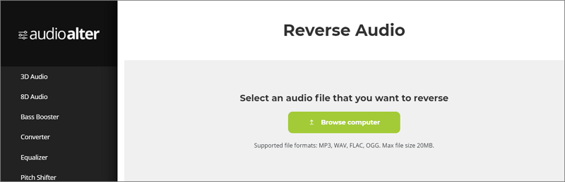 Audio Alter - Reverse the audio