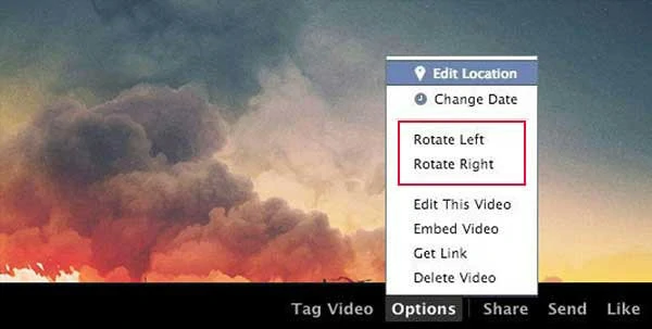 Rotate the Uploaded Facebook Video