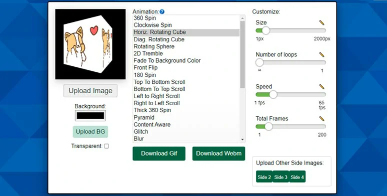 Create a rotating GIF by 3dGifMaker