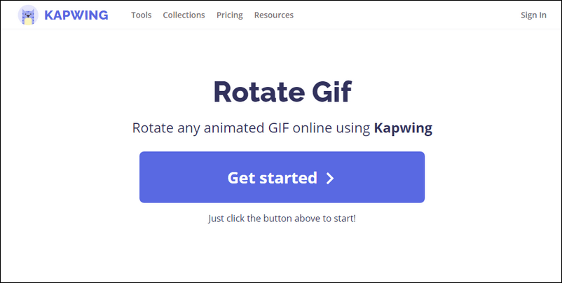 Rotate a GIF with Kapwing