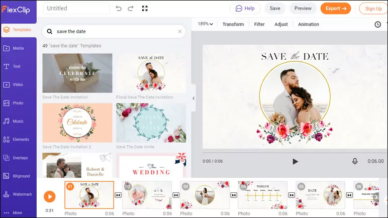 Online Save the Date Video Maker - FlexClip