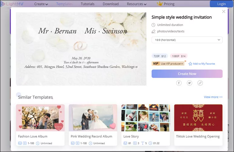 Online Save the Date Video Maker - LightMV