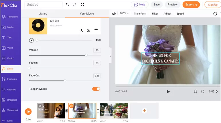 Make a Save the Date Video: Add Background Music