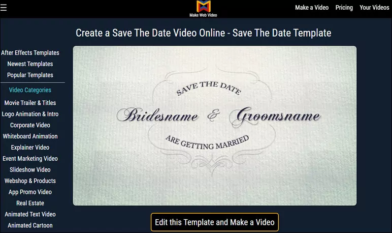 Online Save the Date Video Maker - Make Web Video