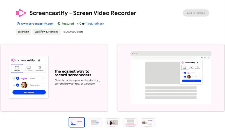 Screen Recording Chrome Extension - Screencastify