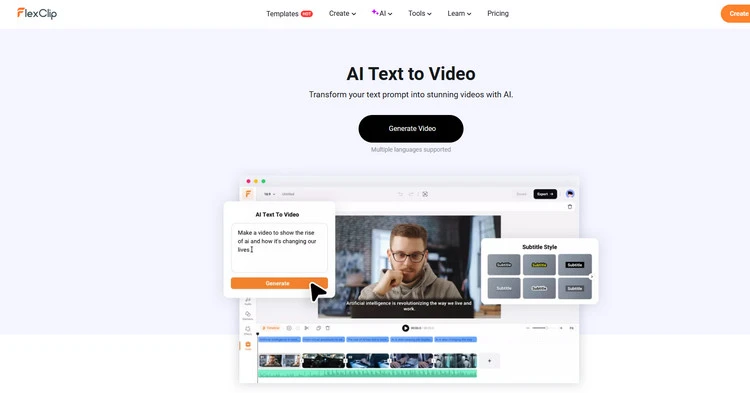 AI Text to Video Feature - FlexClip